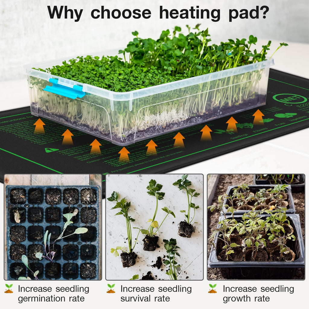 Mojimdo 50W Seedling Heat Mat with Thermostat | Waterproof PVC - 2 Pack