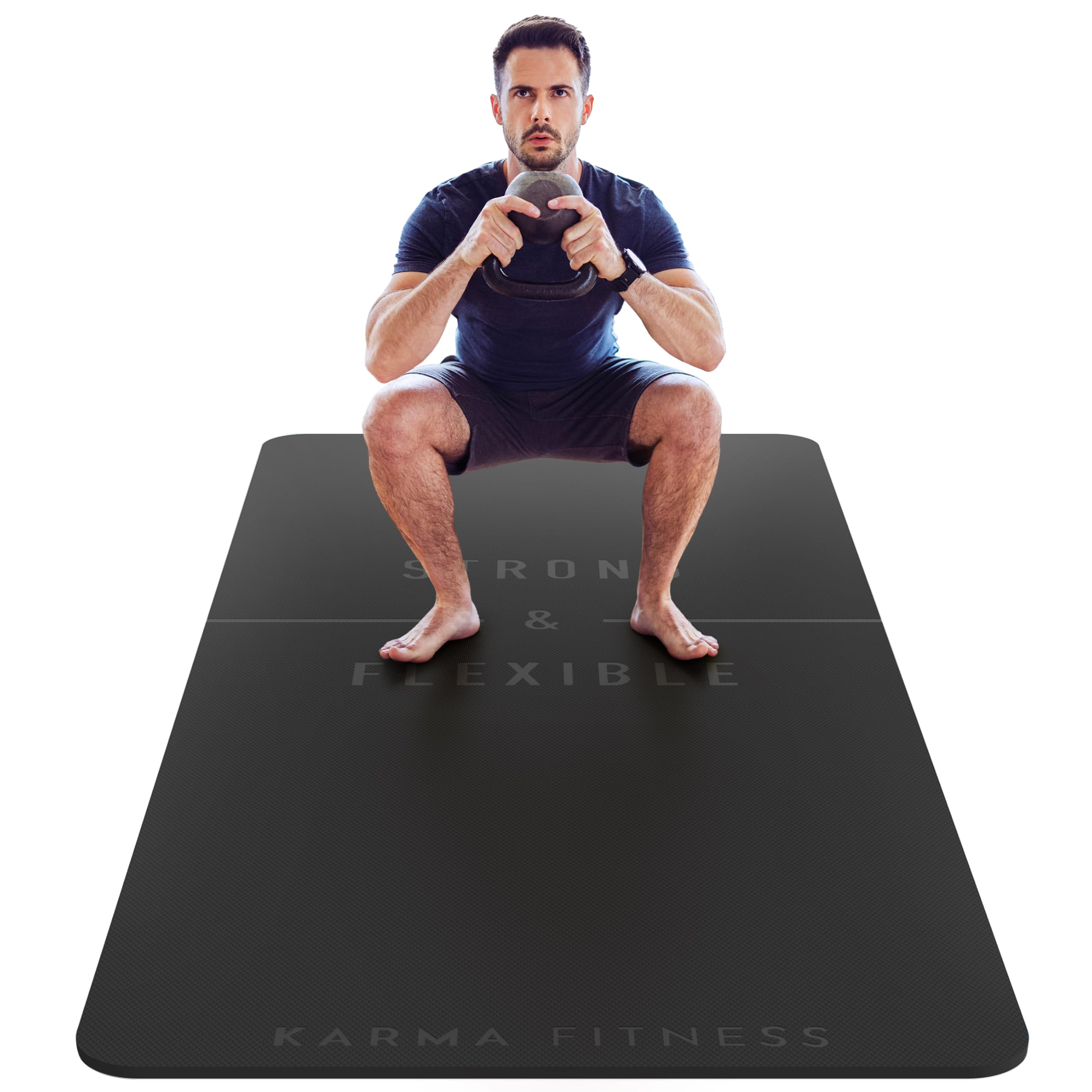 Extra Wide TPE Exercise Mat - 10mm Thick Non-Slip Yoga Mat