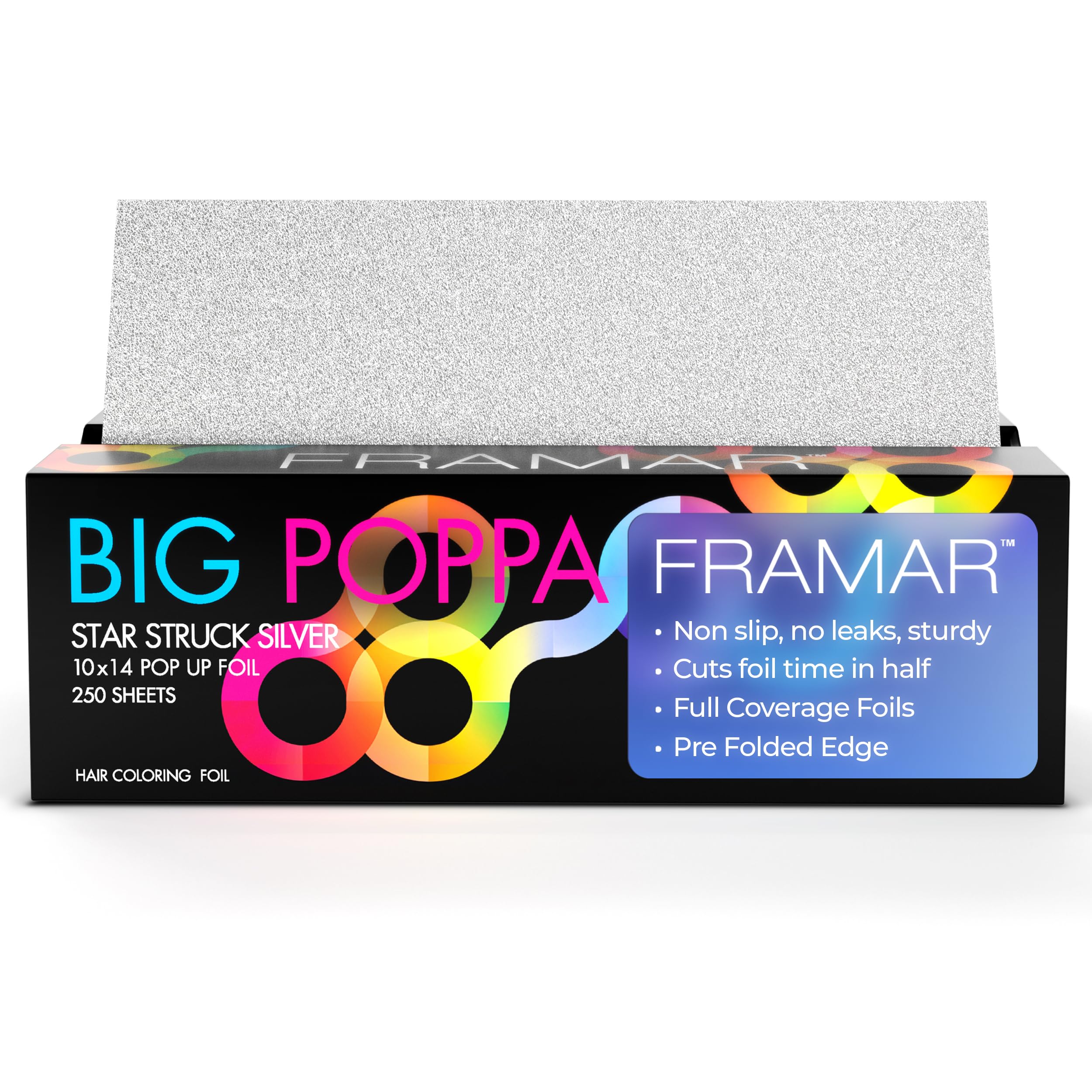 Framar Silver Embossed Pop Up Hair Foil – 250 Highlighting Sheets