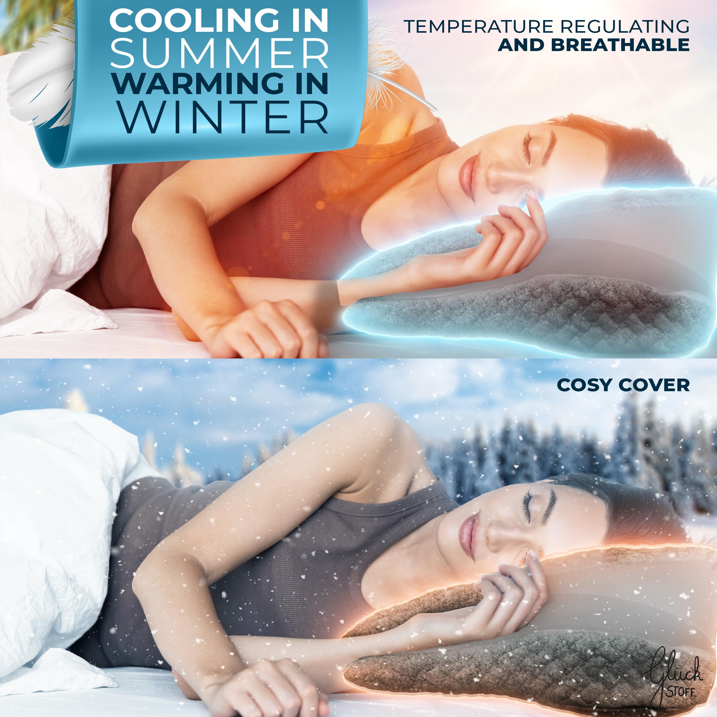 Glückstoff Orthopedic Neck Pillow | Memory Foam Cervical Support