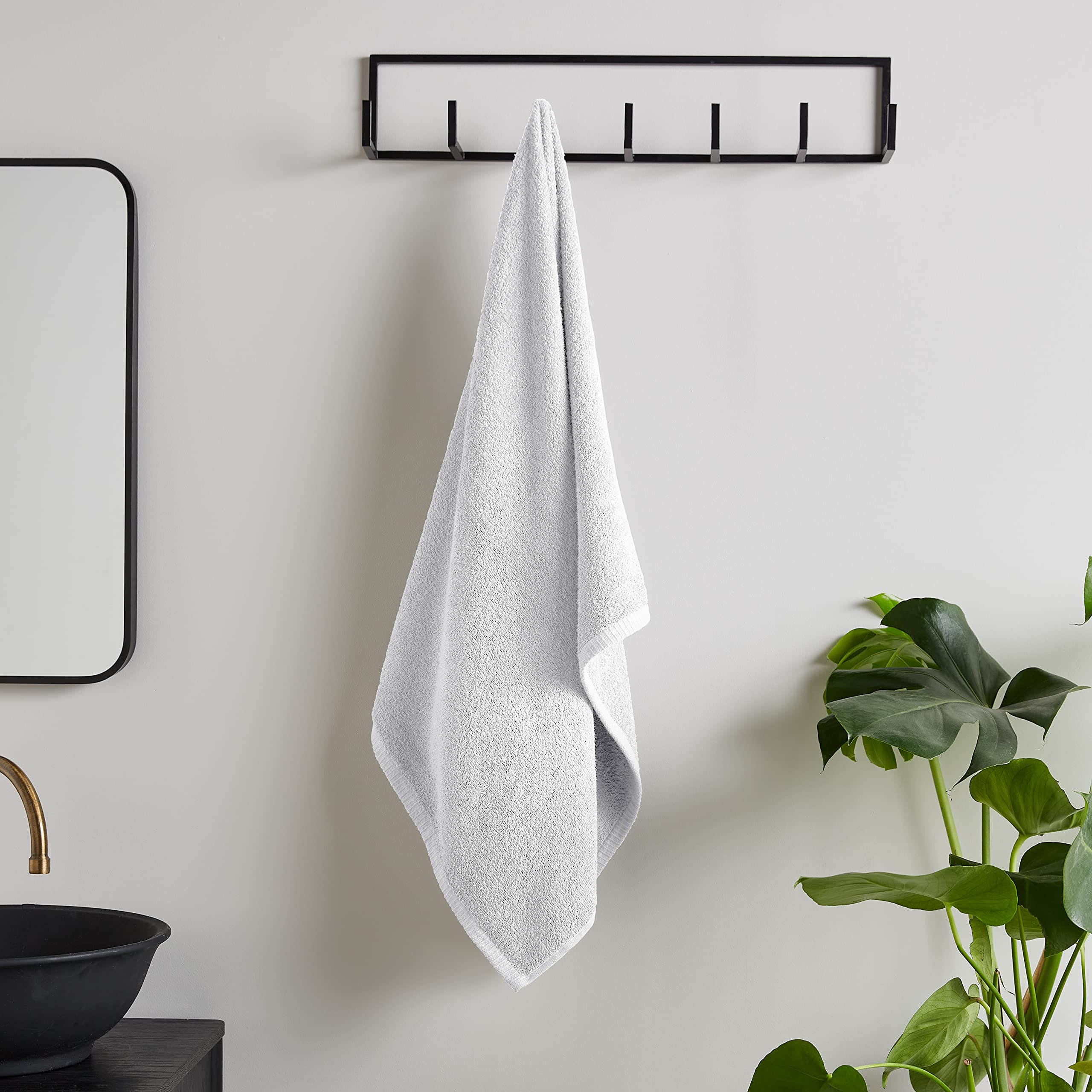 Catherine Lansfield Quick Dry Cotton Bath Towel - White, 400gsm
