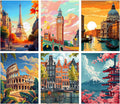 BEAYIOU 6 Pack Landscape Diamond Art Kits - 5D Full Drill DIY Gem Painting