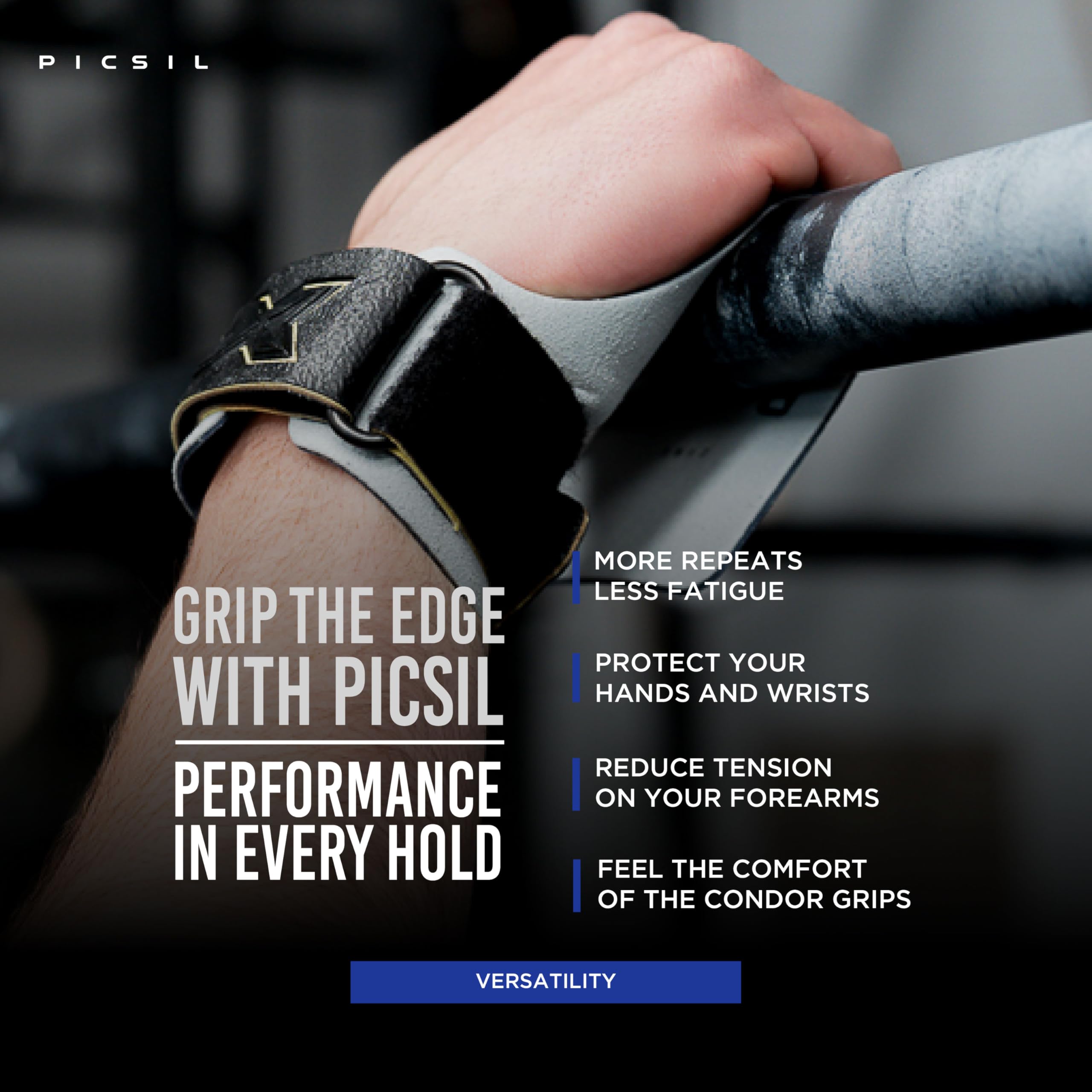 PICSIL Condor Grips – Technical Fabric Holeless Cross Training Grips