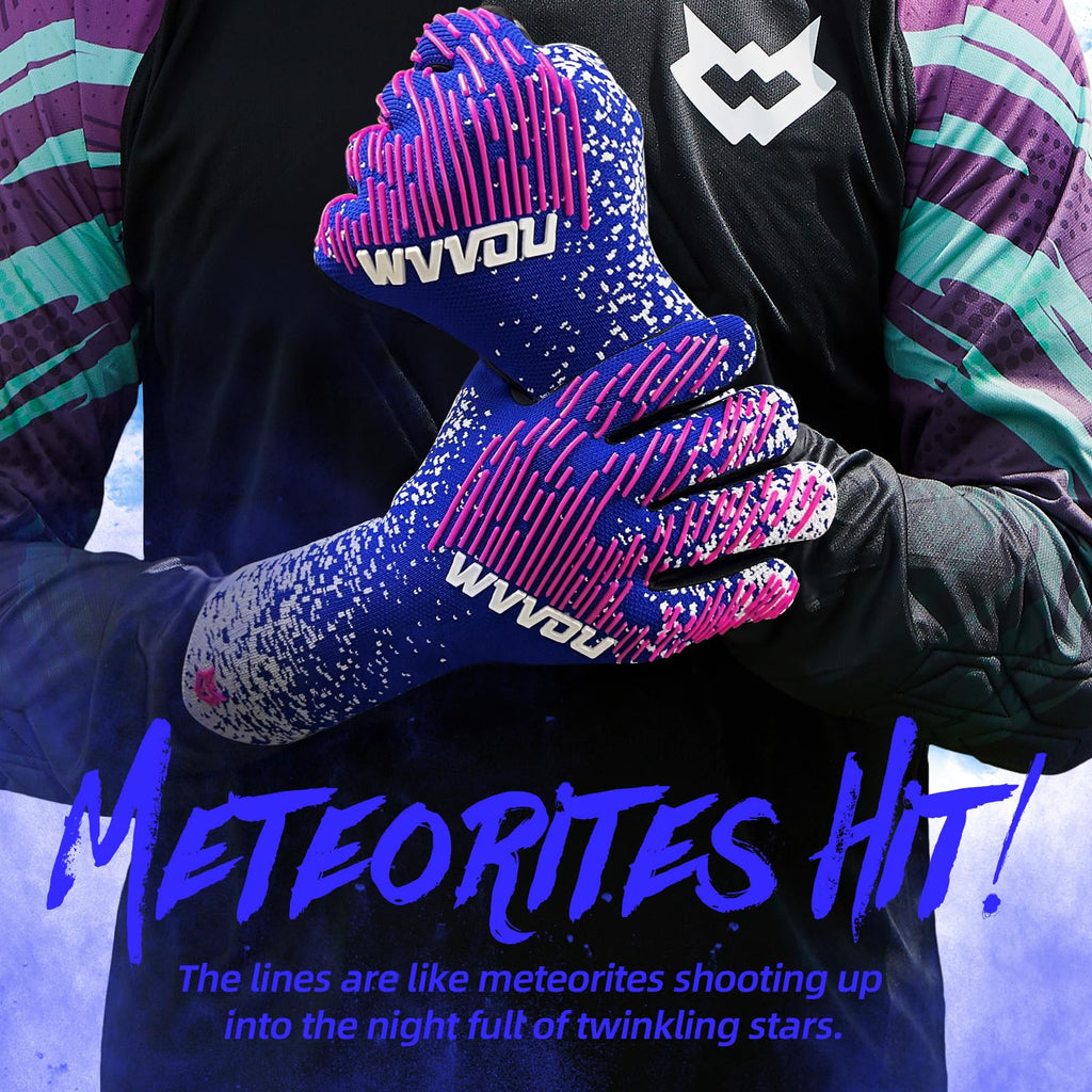 WVVOU Goalkeeper Gloves | Breathable Soccer Goalie Gloves with 4+3mm Grip