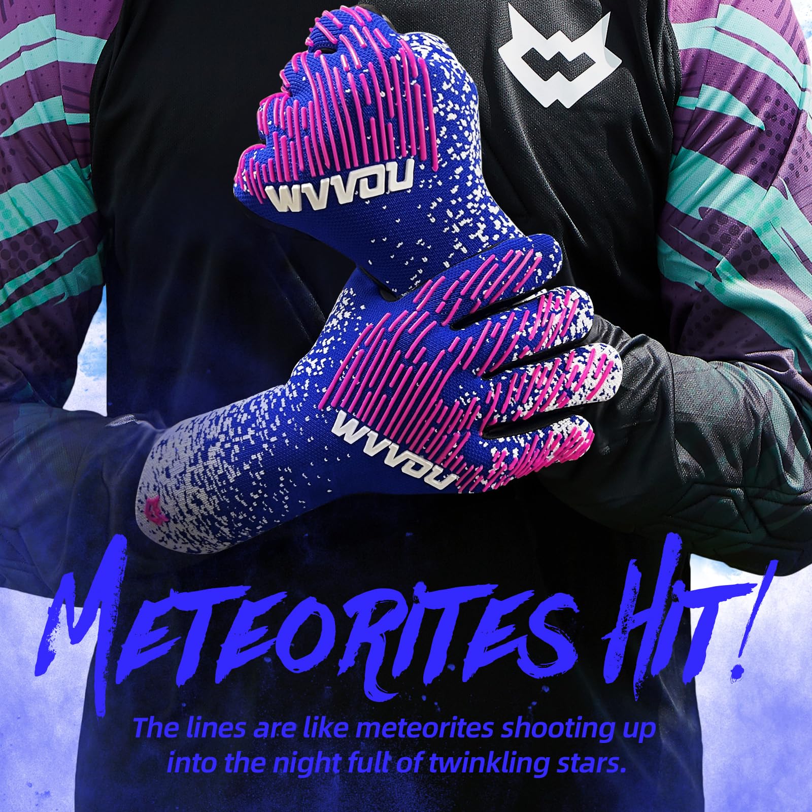WVVOU Goalkeeper Gloves | Breathable Soccer Goalie Gloves with 4+3mm Grip