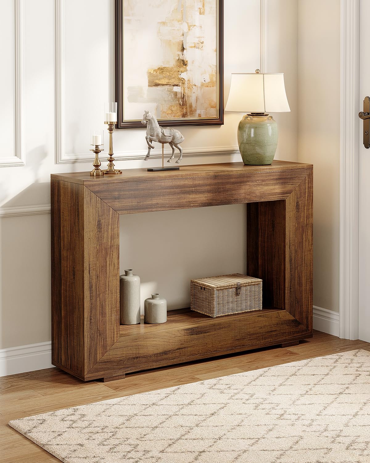 LITTLE TREE 47 Inches Console Table, Sofa Table with Storage, Modern Entryway Furniture for Hallway, Narrow Long Sofa Entryway Table for Living Room - image 3