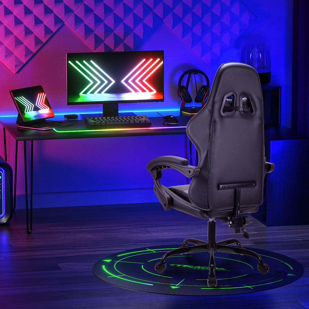 T-THREE Ergonomic High-Back Mesh Gaming Chair with Lumbar Support - White