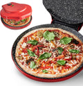 MisterChef 12 Inch Pizza Maker – 1450W Nonstick Ceramic Plates, Red
