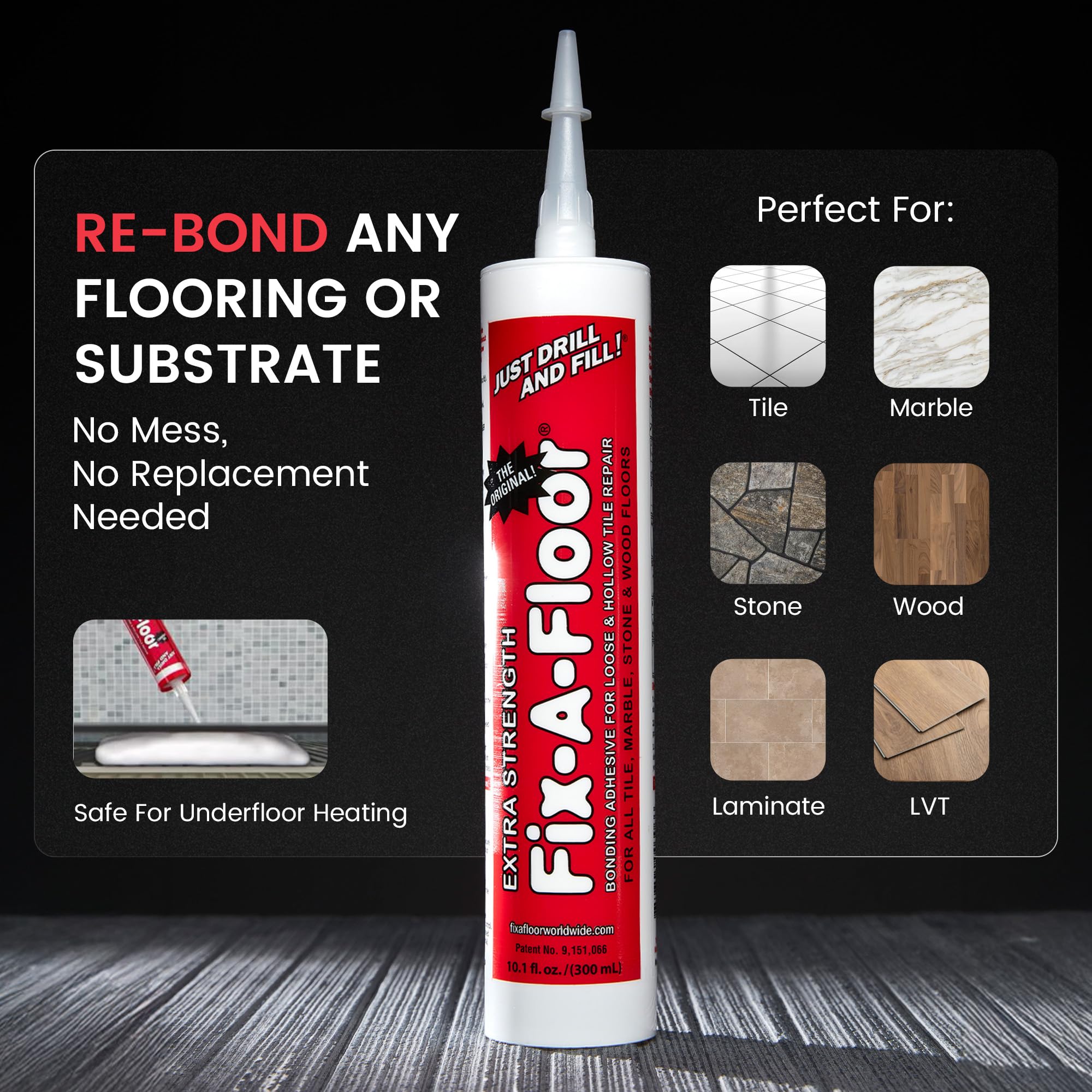 Fix-A-Floor Extra Strength Bonding Adhesive for Tile & Wood - 4 Pack