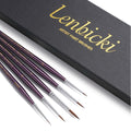 Lenbicki Kolinsky Sable Miniature Detail Paint Brush Set | 5 Pieces