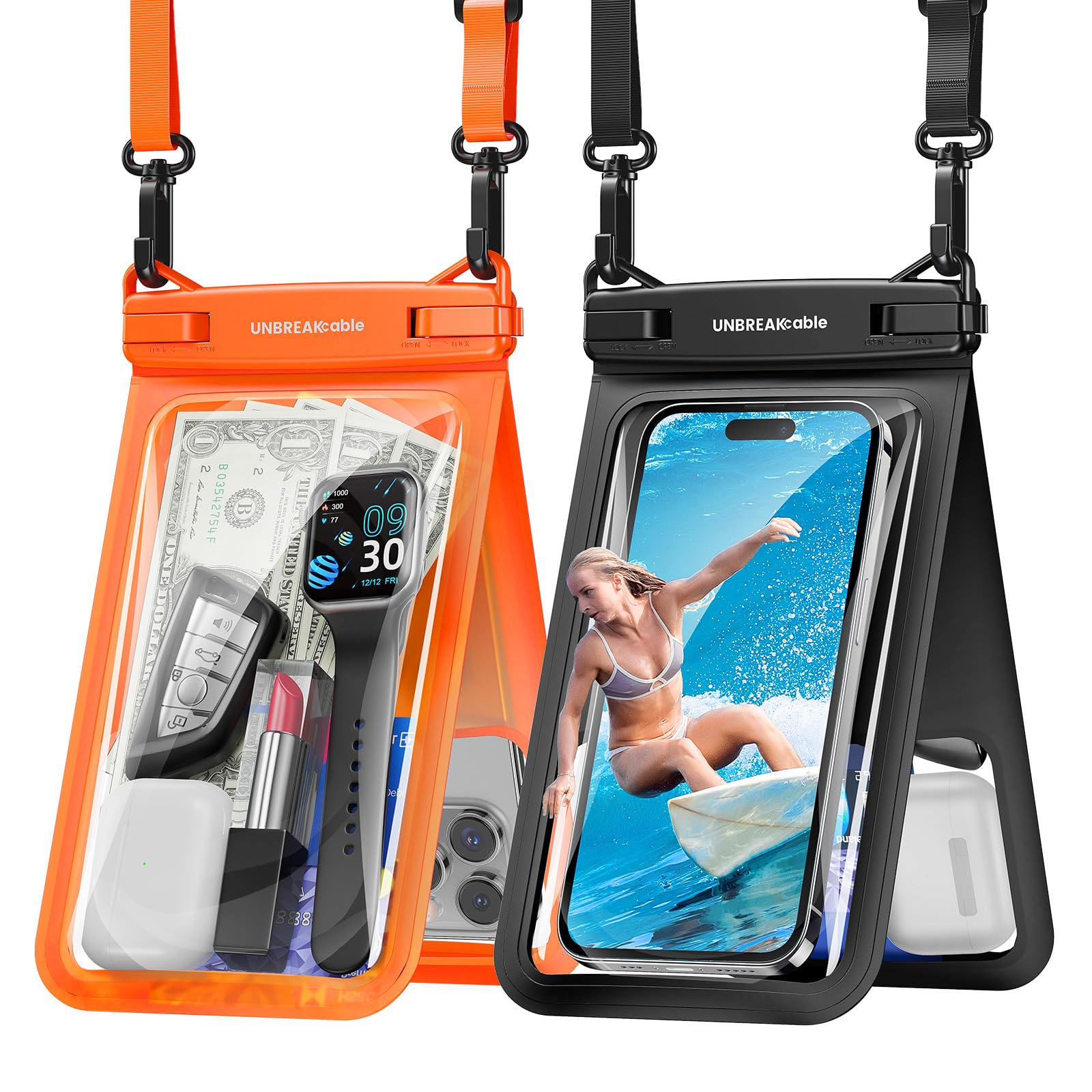 UNBREAKcable IPX8 Waterproof Phone Pouch – Double Capacity Dry Bag