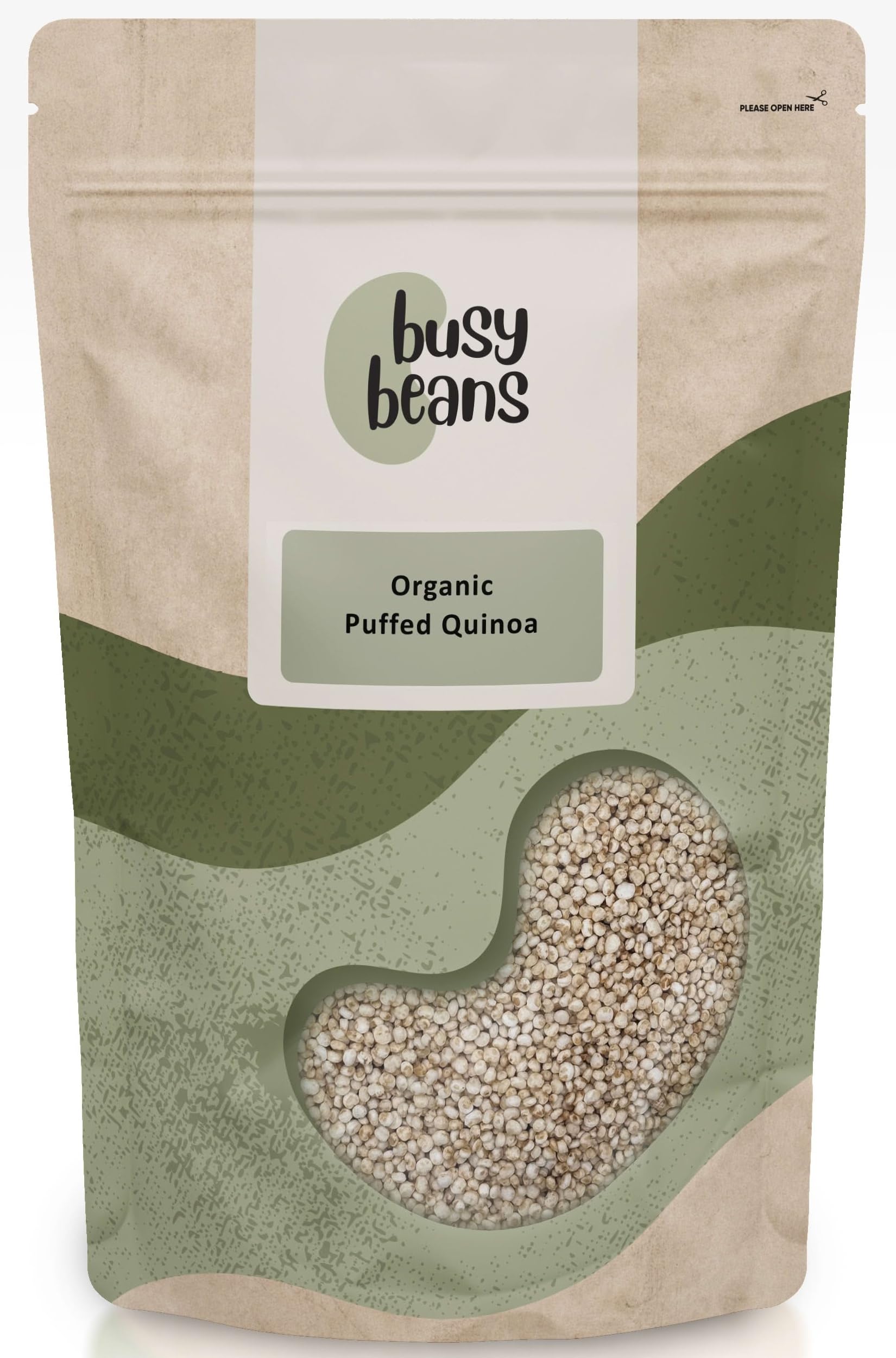 Busy Beans Organic Puffed Quinoa – 1kg Certified Superfood Cereal