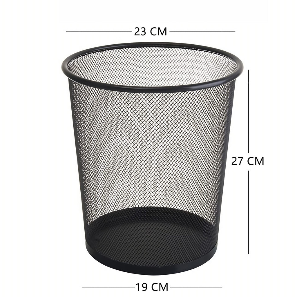 Tebery 4 Pack Mesh Waste Paper Bin, 12 Litres Metal Mesh Wastebasket, Mesh Trash Can Rubbish Bin, Waste Basket Garbage Can for Bathrooms, Kitchens