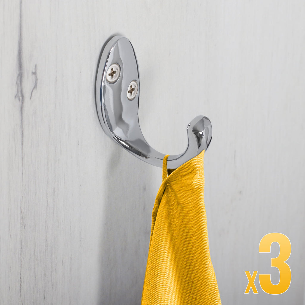 RICOO Modern Coat Hooks, MH014-S3, Set of 3 Wall Mounted Coat Rack in Sleek Silver - Premium Zinc Alloy Clothes Hooks for Wall - image 5