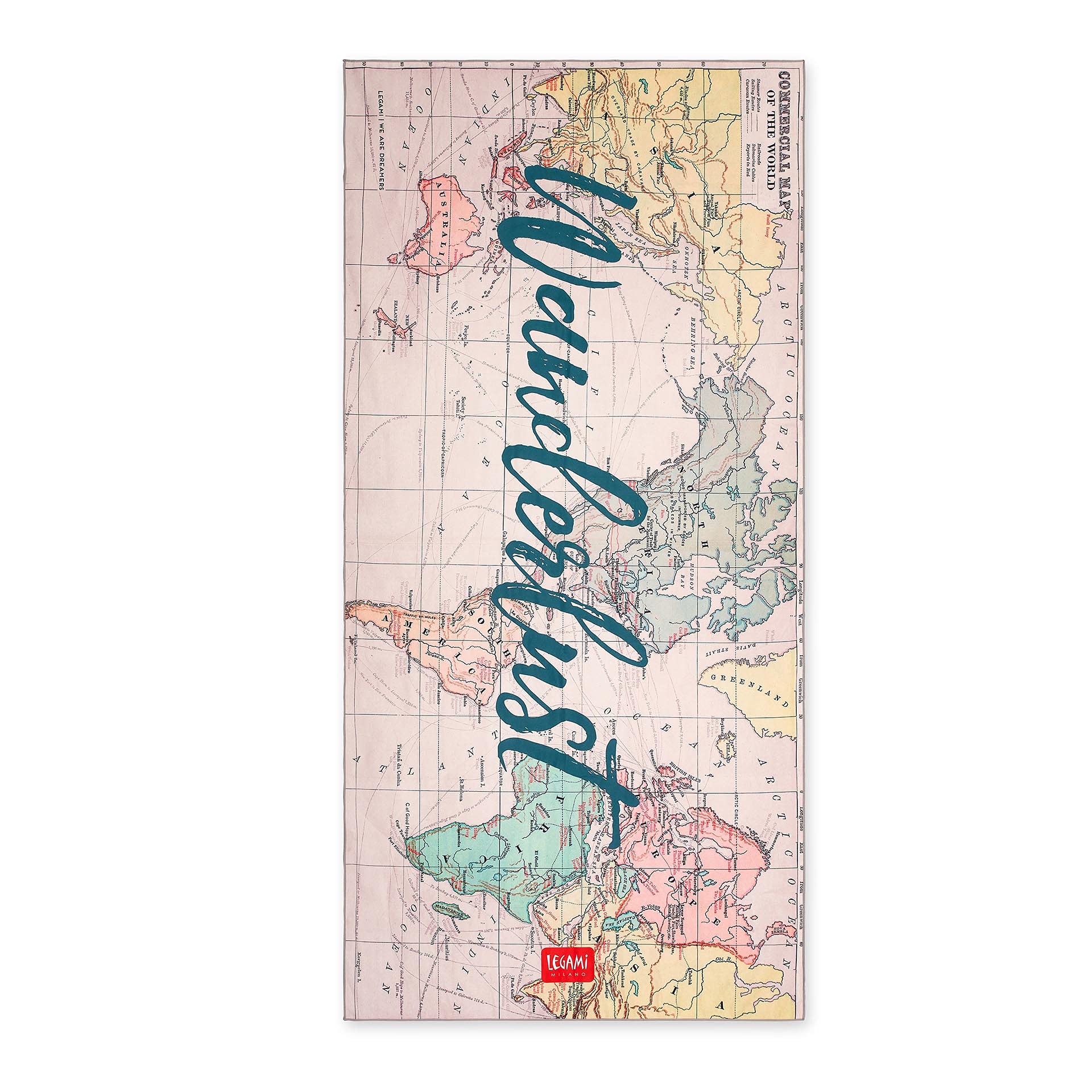 Legami Travel Microfibre Beach Towel – Quick-Dry & Compact, 85x180 cm