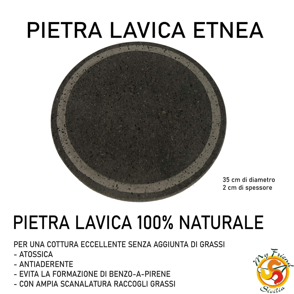 Etna Lava Stone Grill - 35cm Round Non-Stick BBQ Plate
