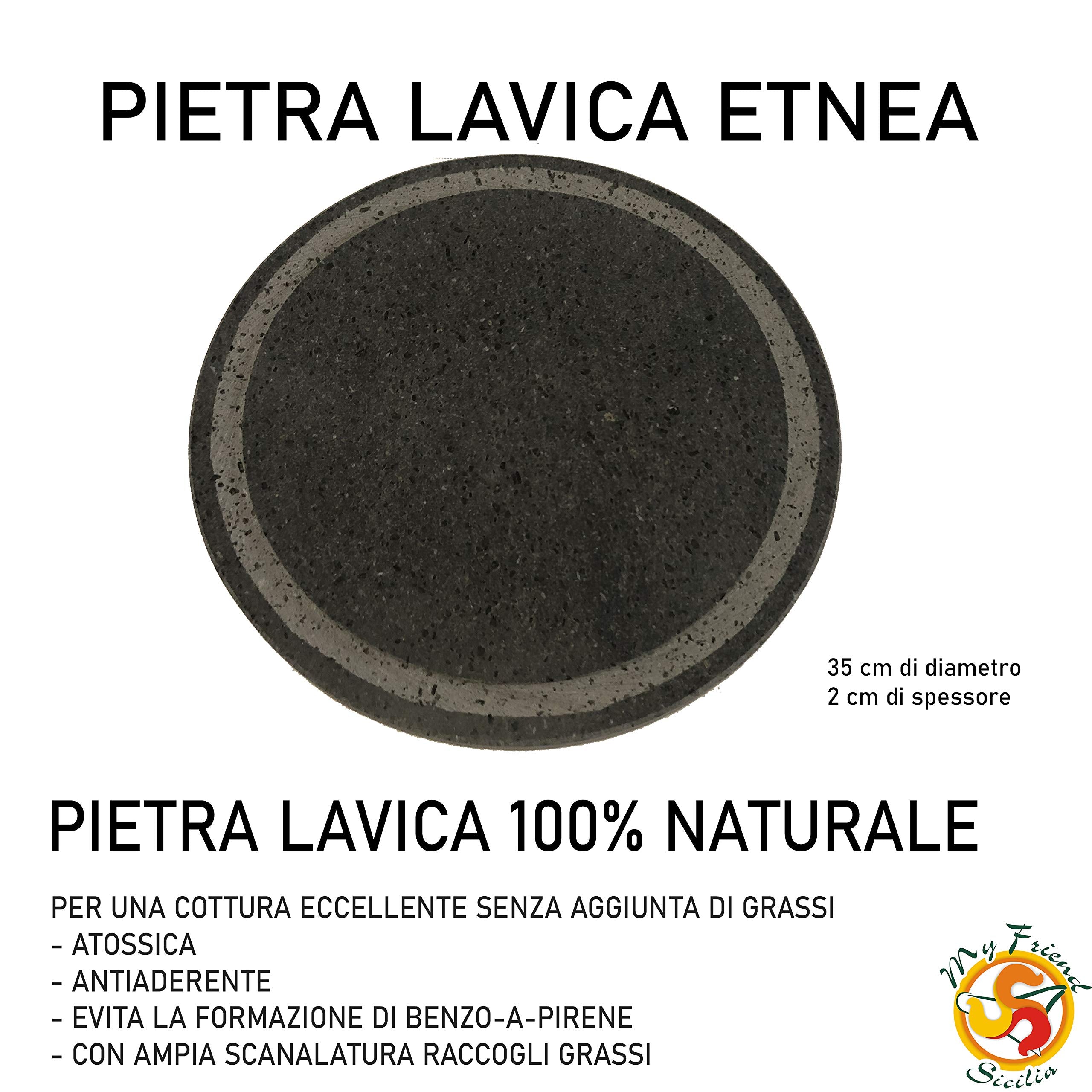 Etna Lava Stone Grill - 35cm Round Non-Stick BBQ Plate