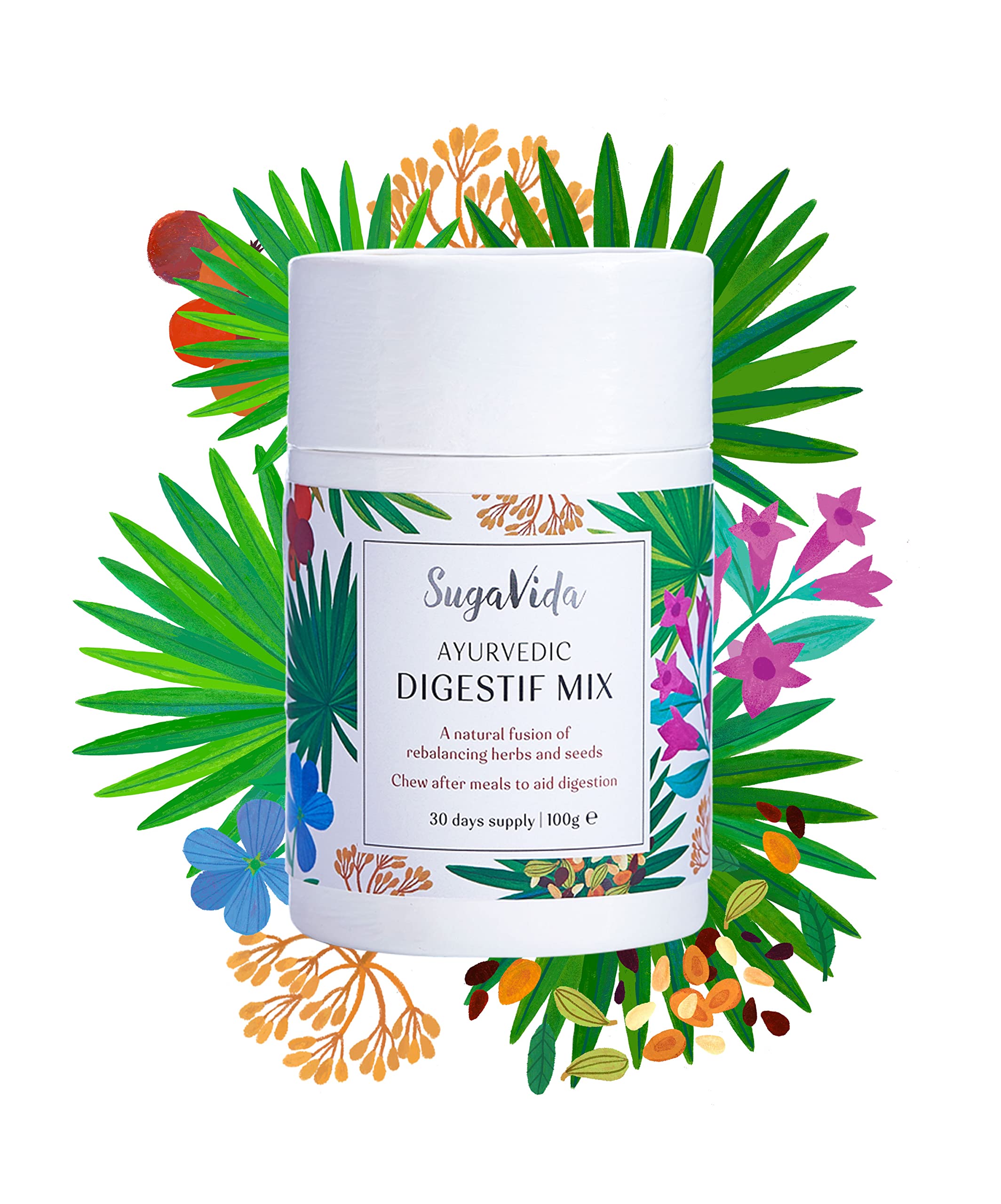 SugaVida Ayurvedic Digestif Mix – Natural Herb and Seed Blend, 100g