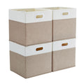 Mangata Fabric Storage Cubes | 25cm Collapsible Baskets, 4-Pack – Khaki