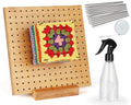 Reessy Wooden Crochet Blocking Board with Pins for Granny Squares – 7.8in