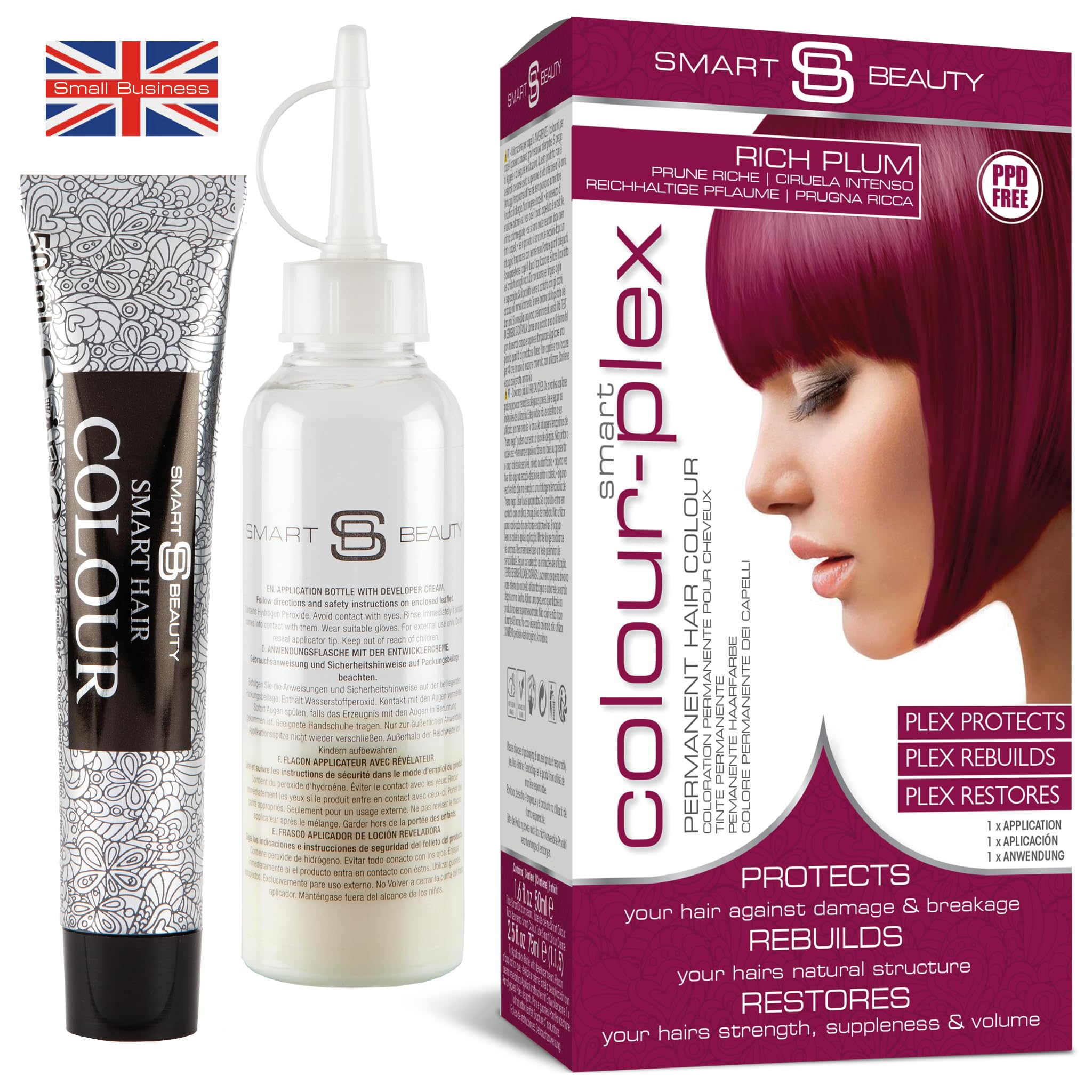 Smart Beauty Rich Plum Permanent Hair Dye with Anti-Breakage Plex