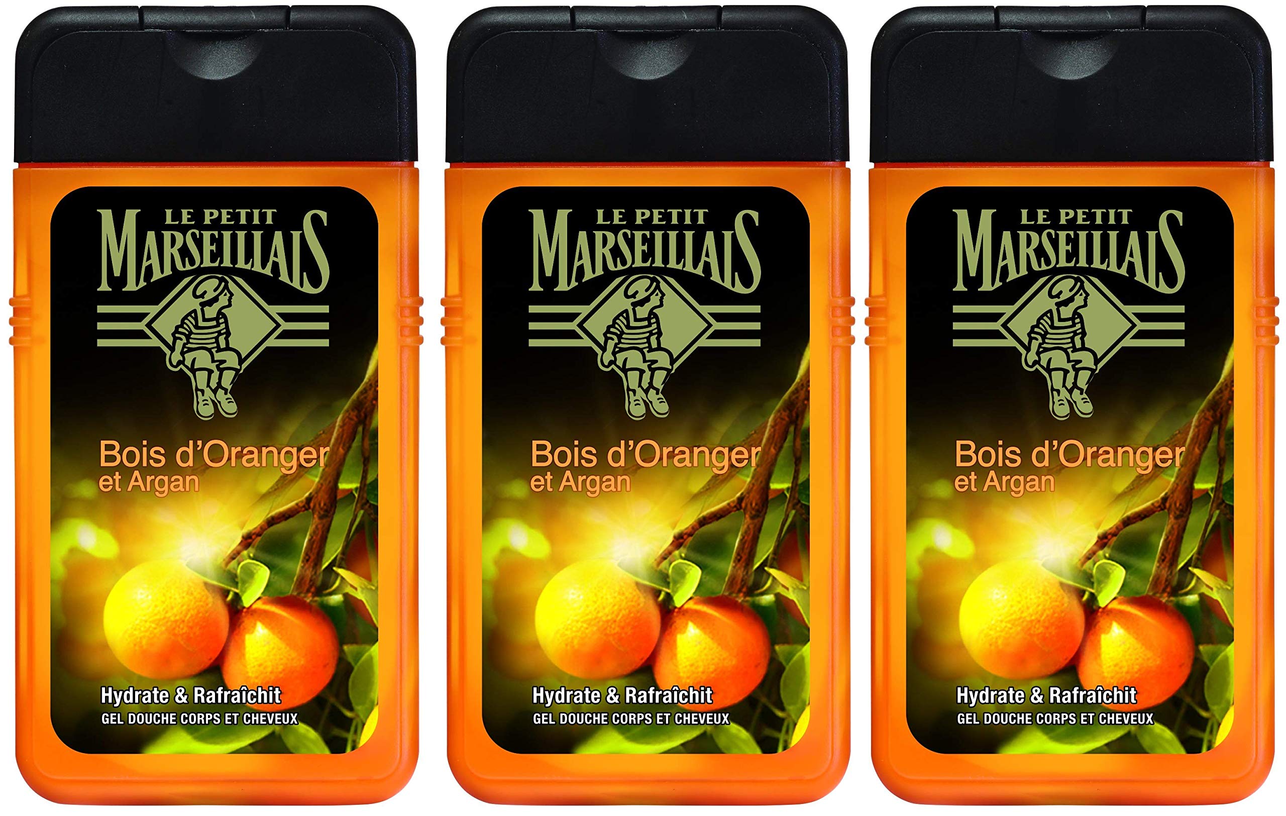 Le Petit Marseillais Men's Shower Gel - Orange Wood & Argan - 3 Pack