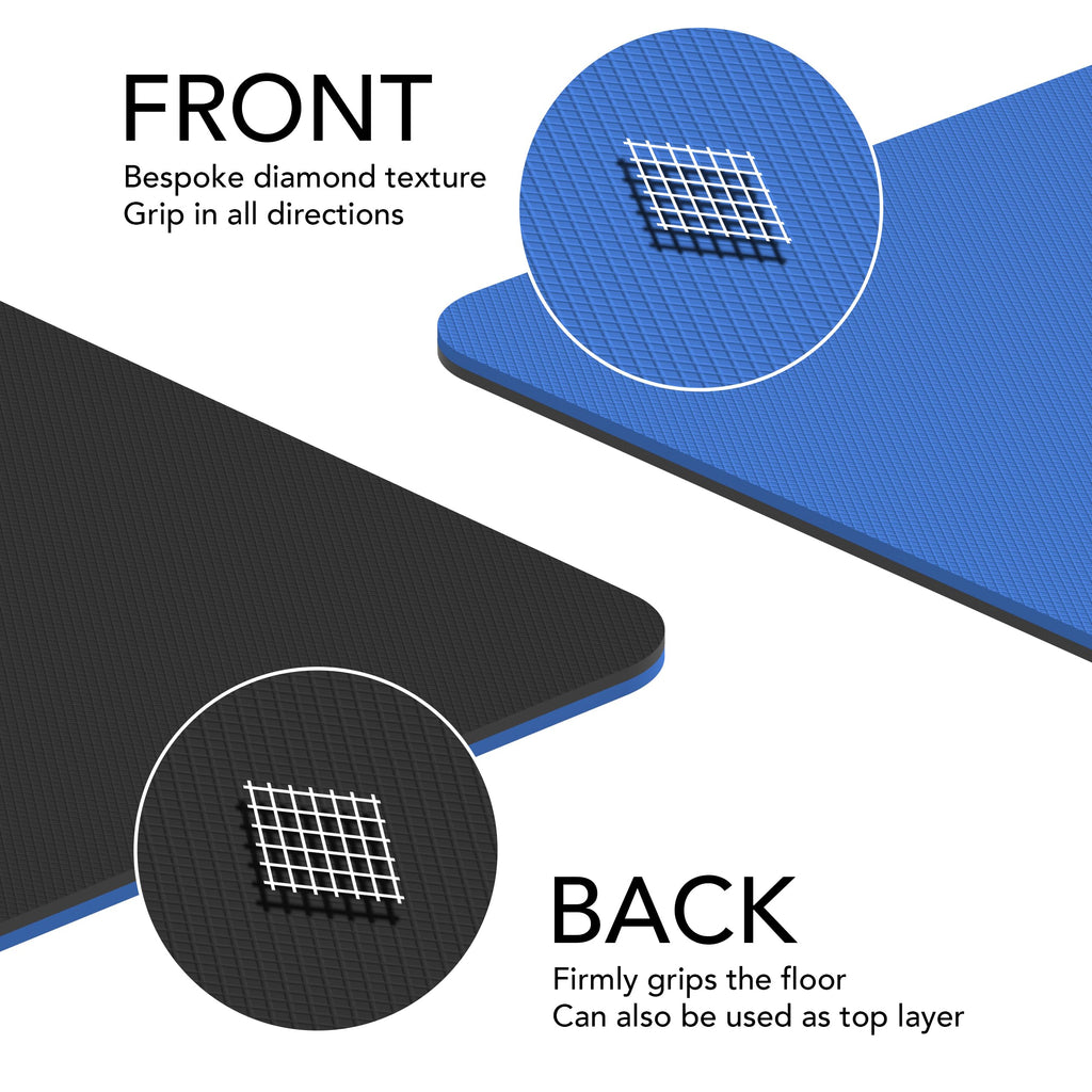 Extra Wide TPE Exercise Mat - 10mm Thick Non-Slip Yoga Mat