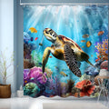 JINGYOU Blue Turtle Shower Curtain – 180x200cm Weighted Waterproof