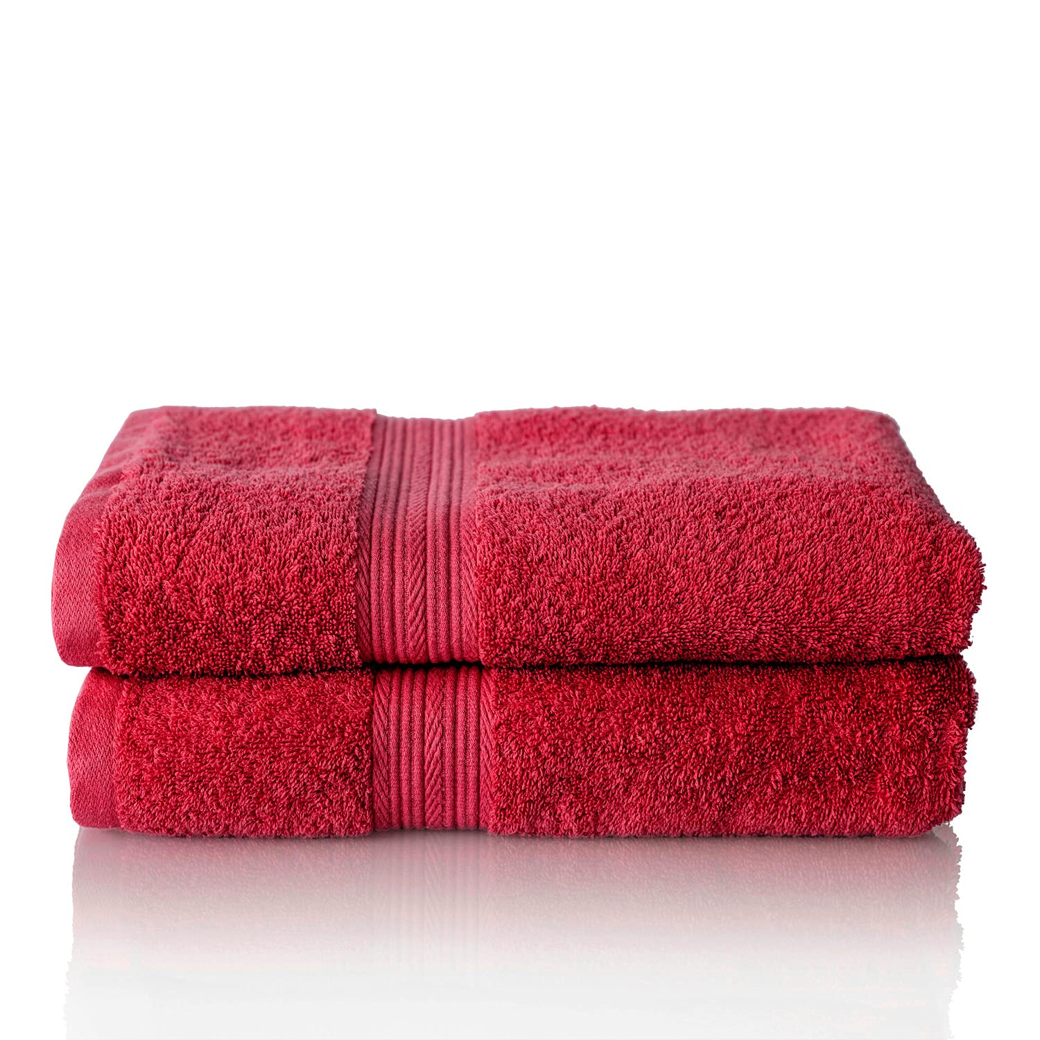 ALCLEAR Terry Hand Towels – 2-Pack Soft 100% Cotton Red Towels