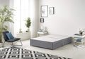 Bed Centre 6FT Super King Divan Bed Base Platinum Charcoal Plush Divan Bed Base With Same Headboard And Storage Drawer-6FT Super King Size,