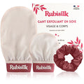 100% Natural Silk Exfoliating Gloves & Satin Scrunchie Set