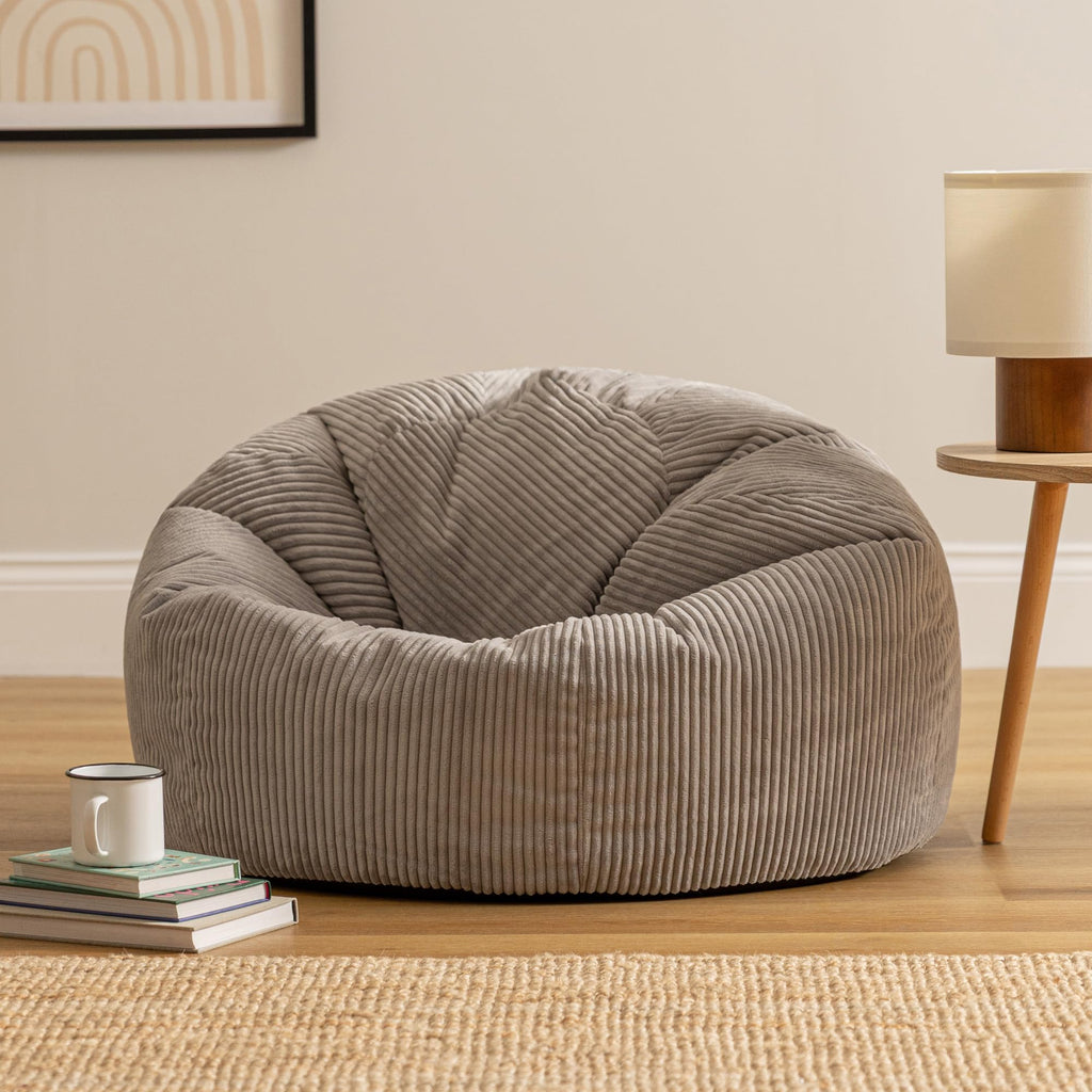 icon Kingston Cord Bean Bag with Filling Included, Grey - image 3