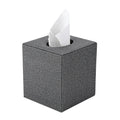 BTSKY Grey Linen Square Tissue Box Cover – Cube Napkin Holder for Office