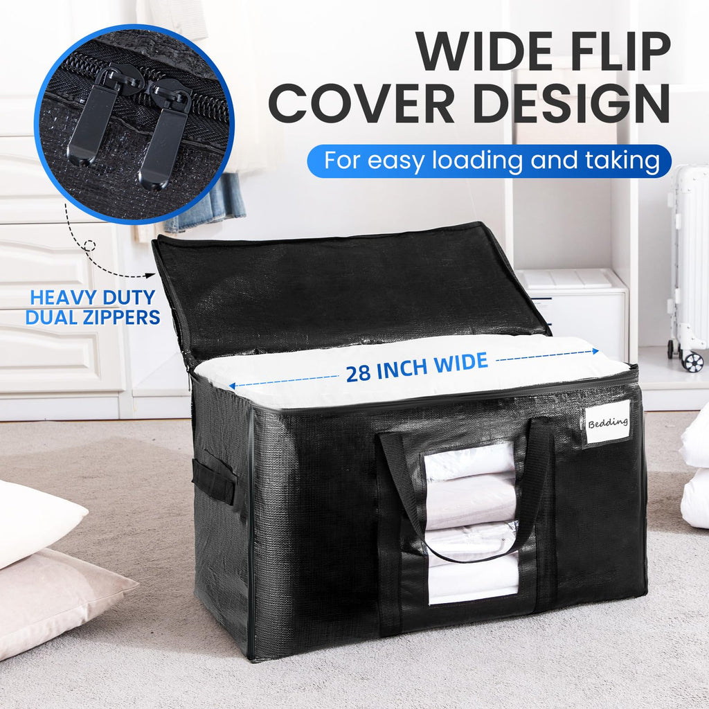 TAILI Extra Large Moving Bags – 6 Pack Heavy Duty Storage with Zips