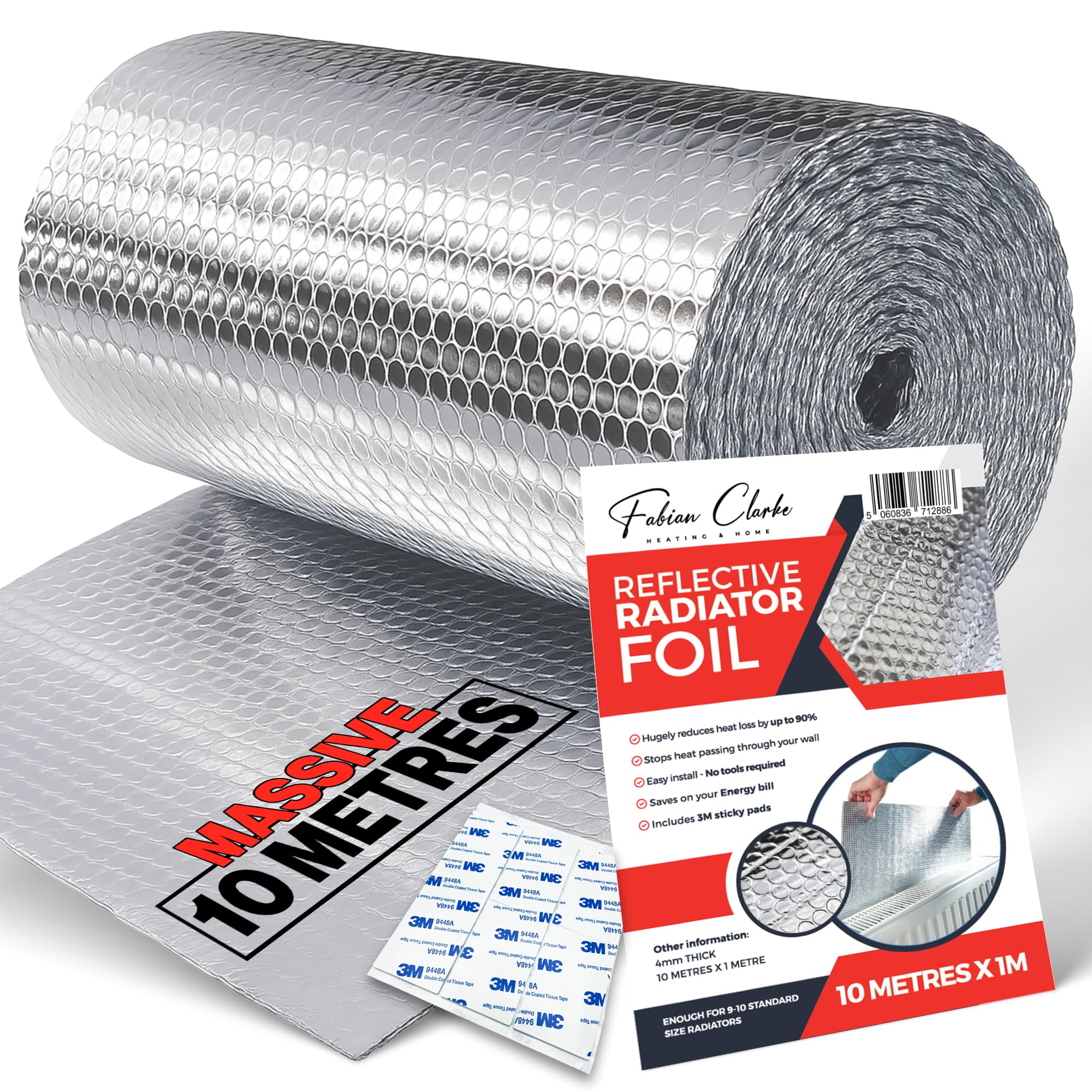 Radiator Foil Reflector Roll – 10m x 1m Thermal Insulation