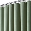 BTTN Waffle Shower Curtain – Weighted Waterproof Fabric, Green (182x182cm)