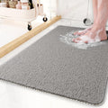 KAZOLEN Loofah Shower Mat – Non-Slip Anti-Mould Bath Mat, Grey 75x45cm