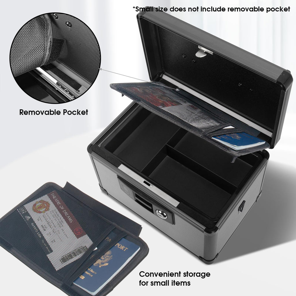 ZORVIDSON Medicine Lock Box with Key | Portable First Aid Storage (Black)