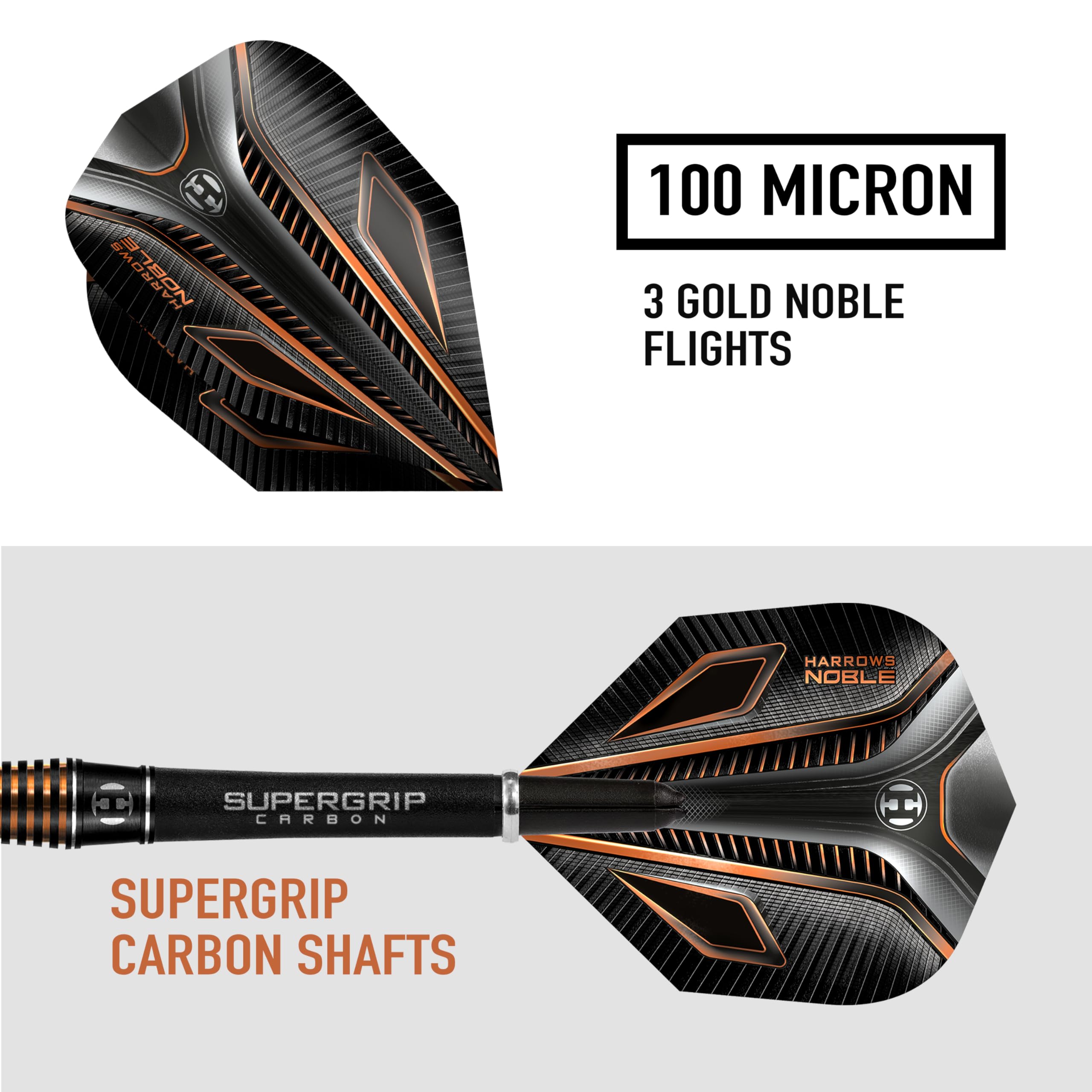 Harrows Noble 90% Tungsten Steel Tip Darts Set | 22g Precision Darts