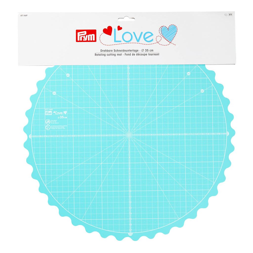Prym Love Rotating Cutting Mat – 35cm Green Non-Slip Quilting Tool