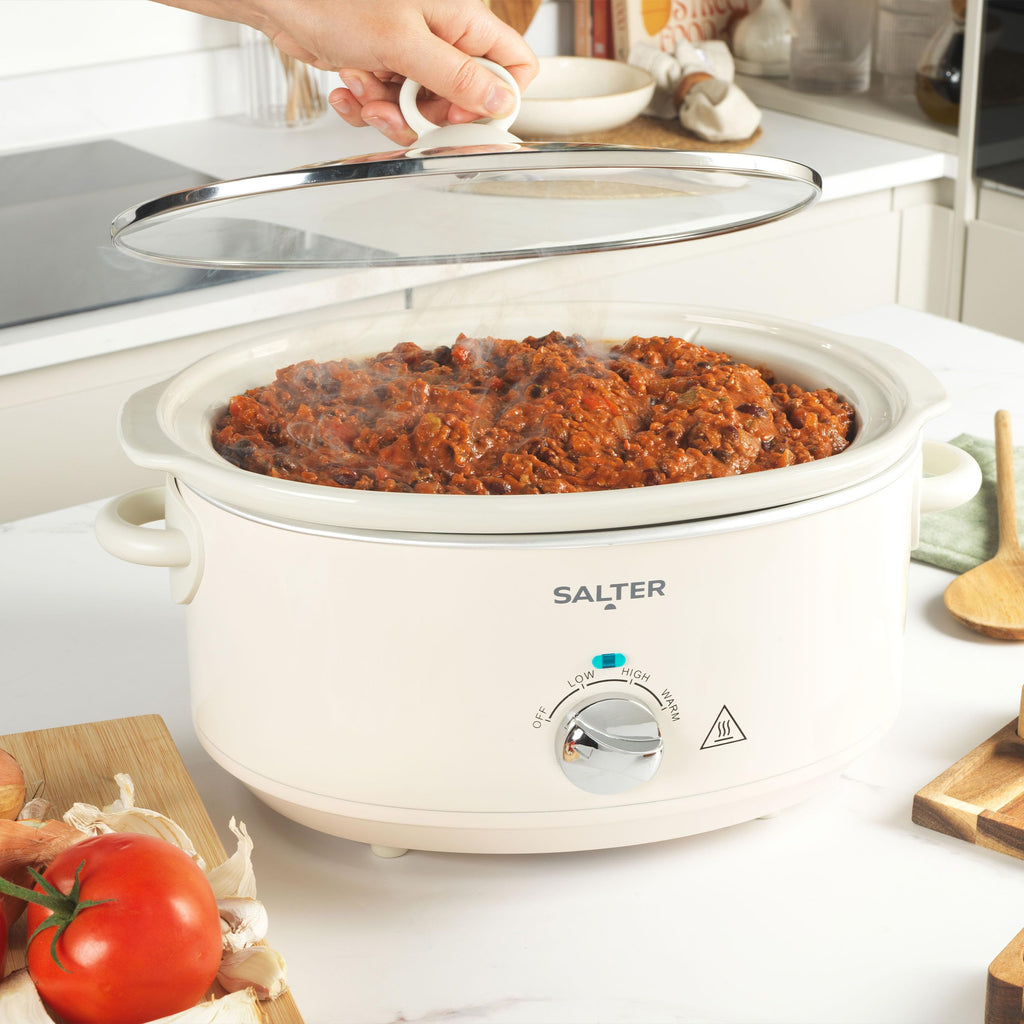 Salter Retro 6.5L Slow Cooker – Ceramic Pot with 3 Heat Settings
