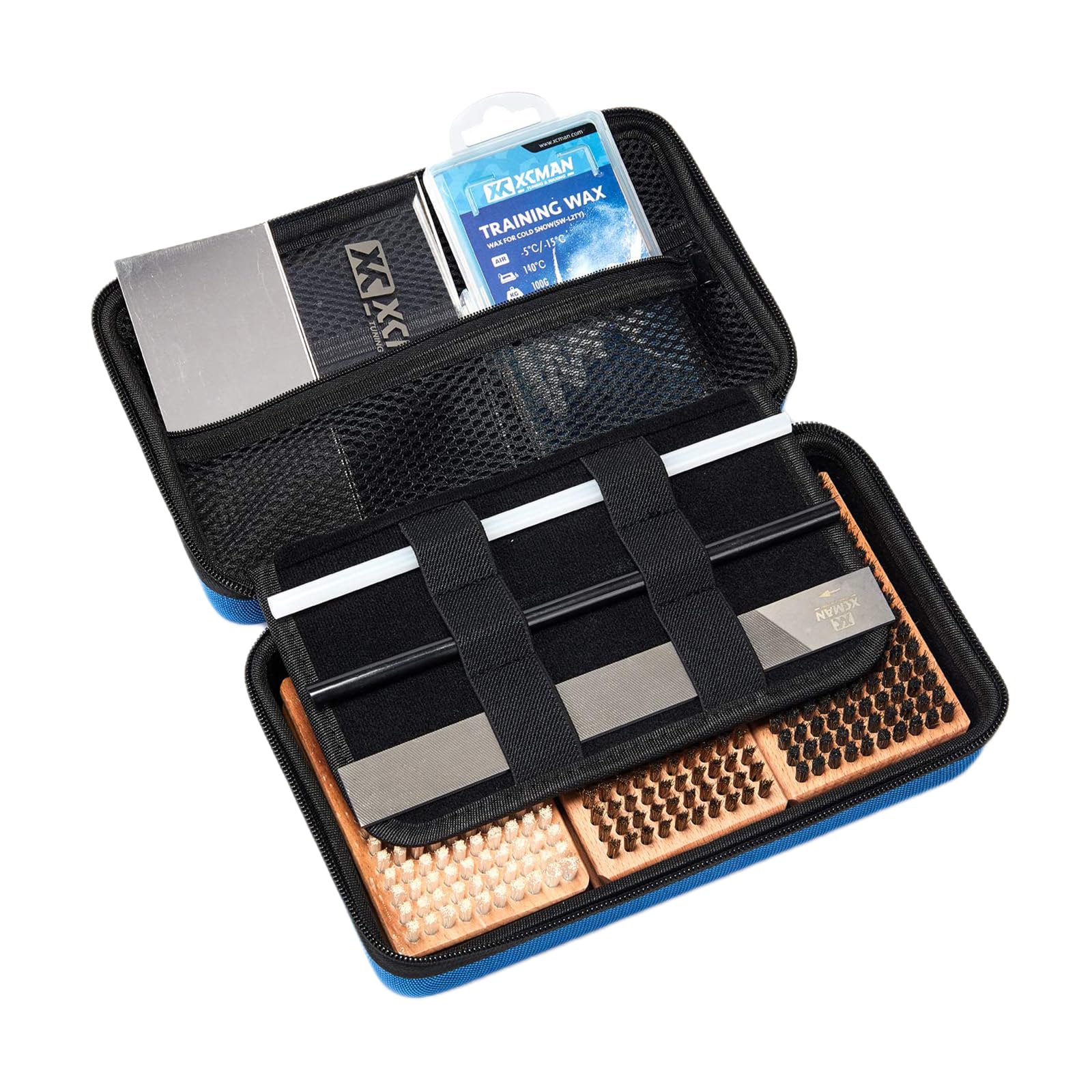 XCMAN Ski Snowboard Waxing Tuning Kit – 3 Brushes, Scrapers & Ptex