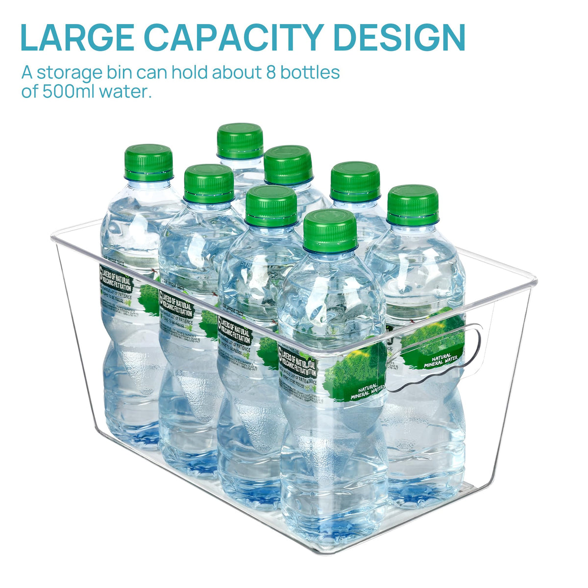 Vtopmart Fridge Organisers Plastic, Clear Kitchen Storage Boxes 6 Pack