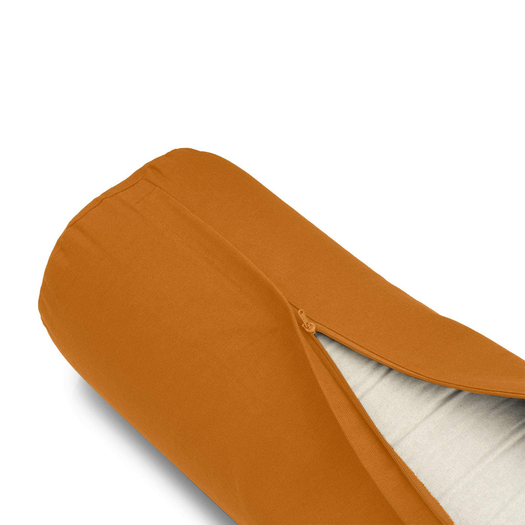 Basaho Yoga Bolster – Organic Cotton & Buckwheat Hulls – Mango, 68cm