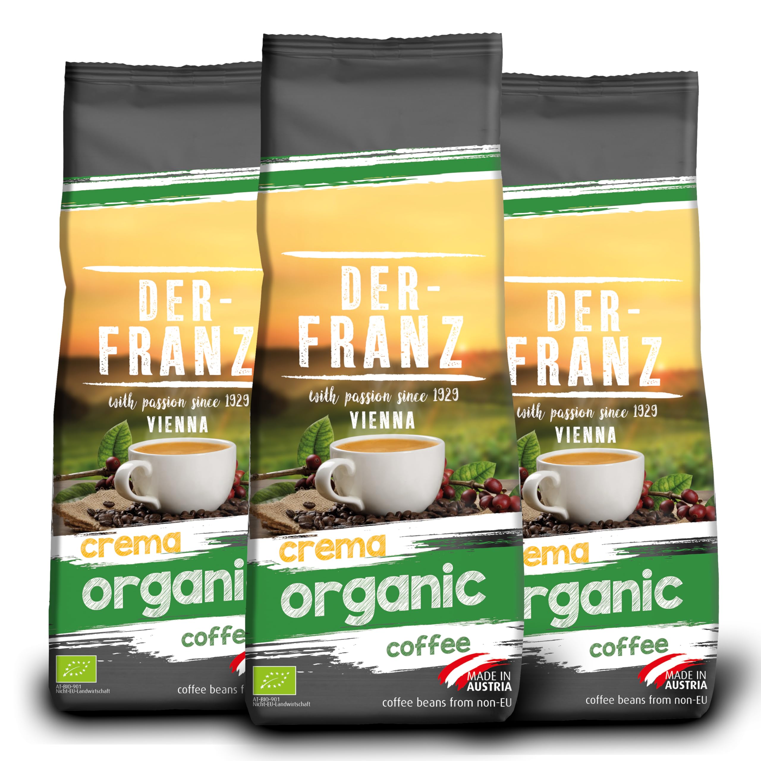 Der-Franz Organic Whole Bean Coffee – 100% Arabica Single Origin, 1.5kg