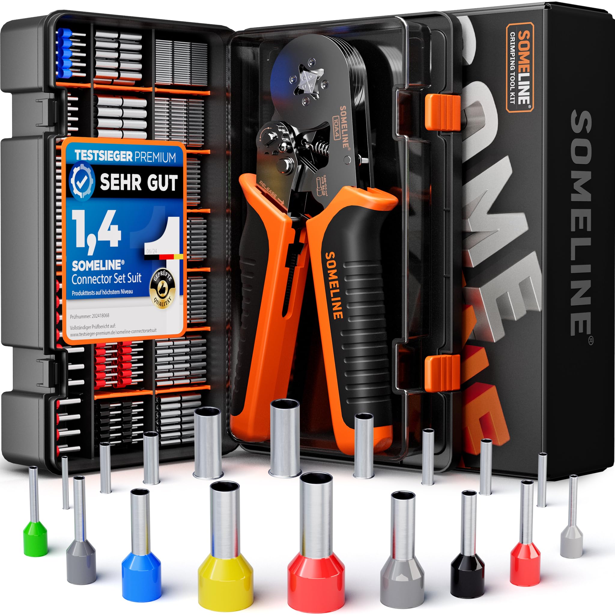 SOMELINE Crimping Pliers Set - 0.25-10mm² Wire End Ferrules, 18 Types