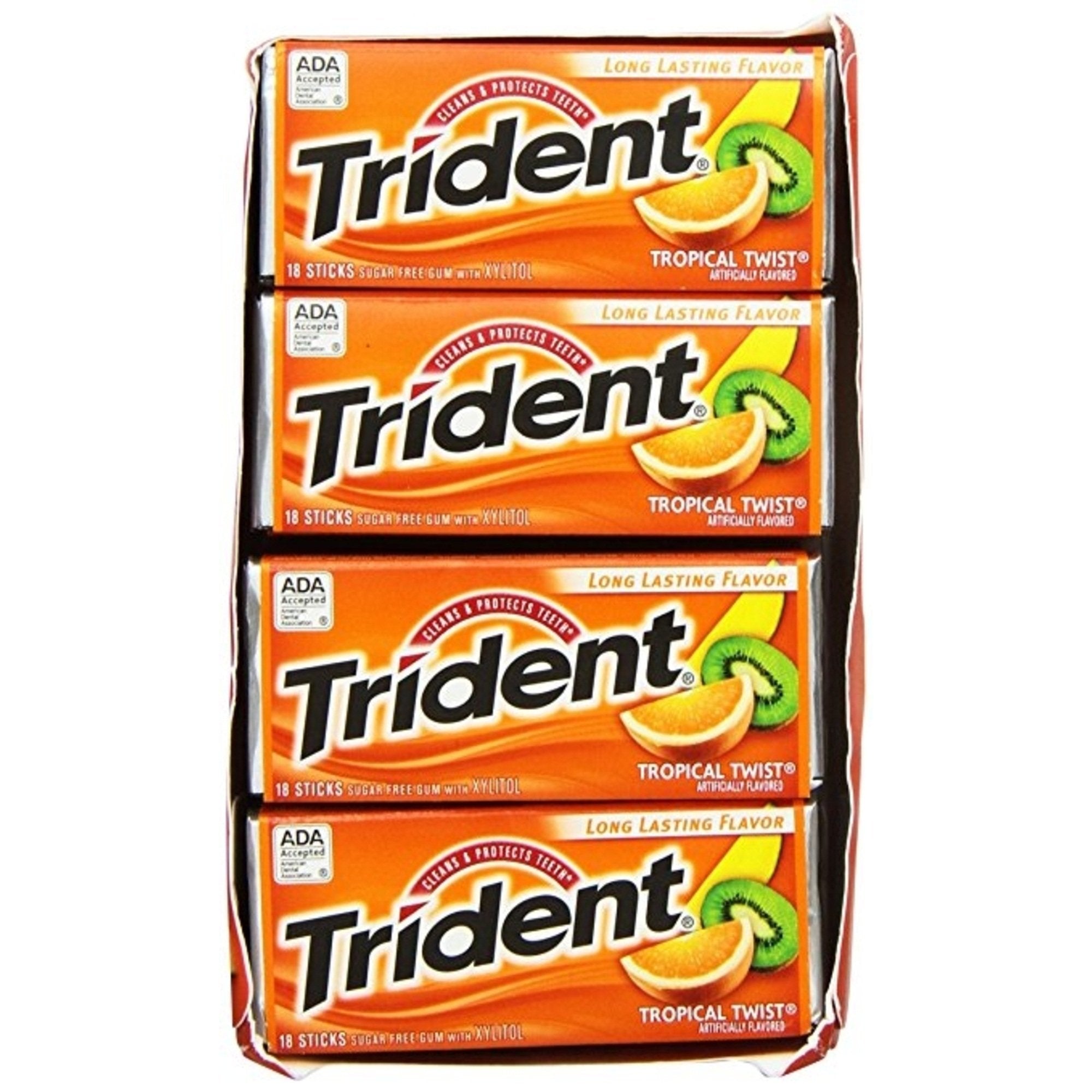 Trident Tropical Twist Sugar Free Chewing Gum - 15 Packs of 14 Sticks
