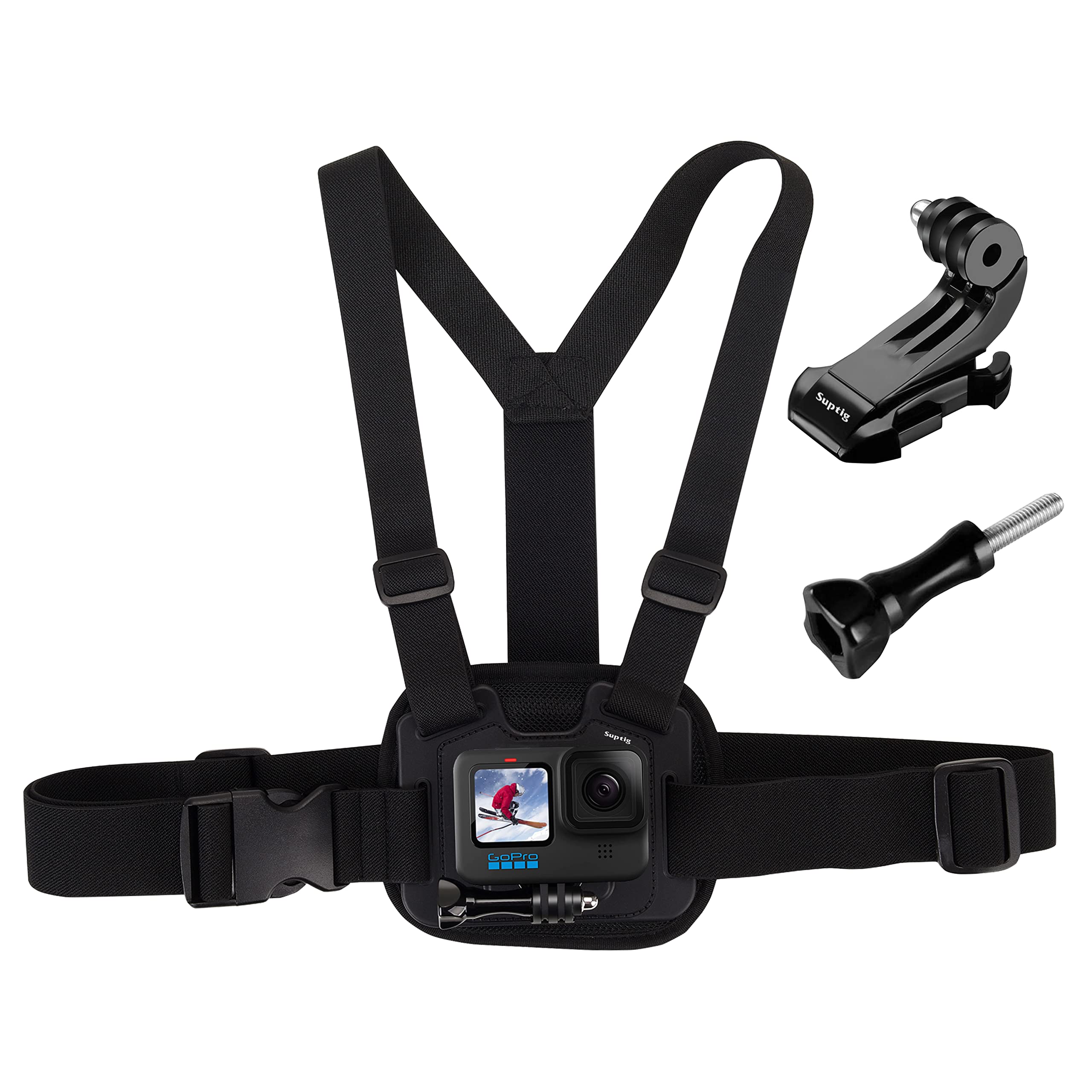 Suptig Adjustable Chest Mount – Breathable Strap for GoPro and DJI Osmo