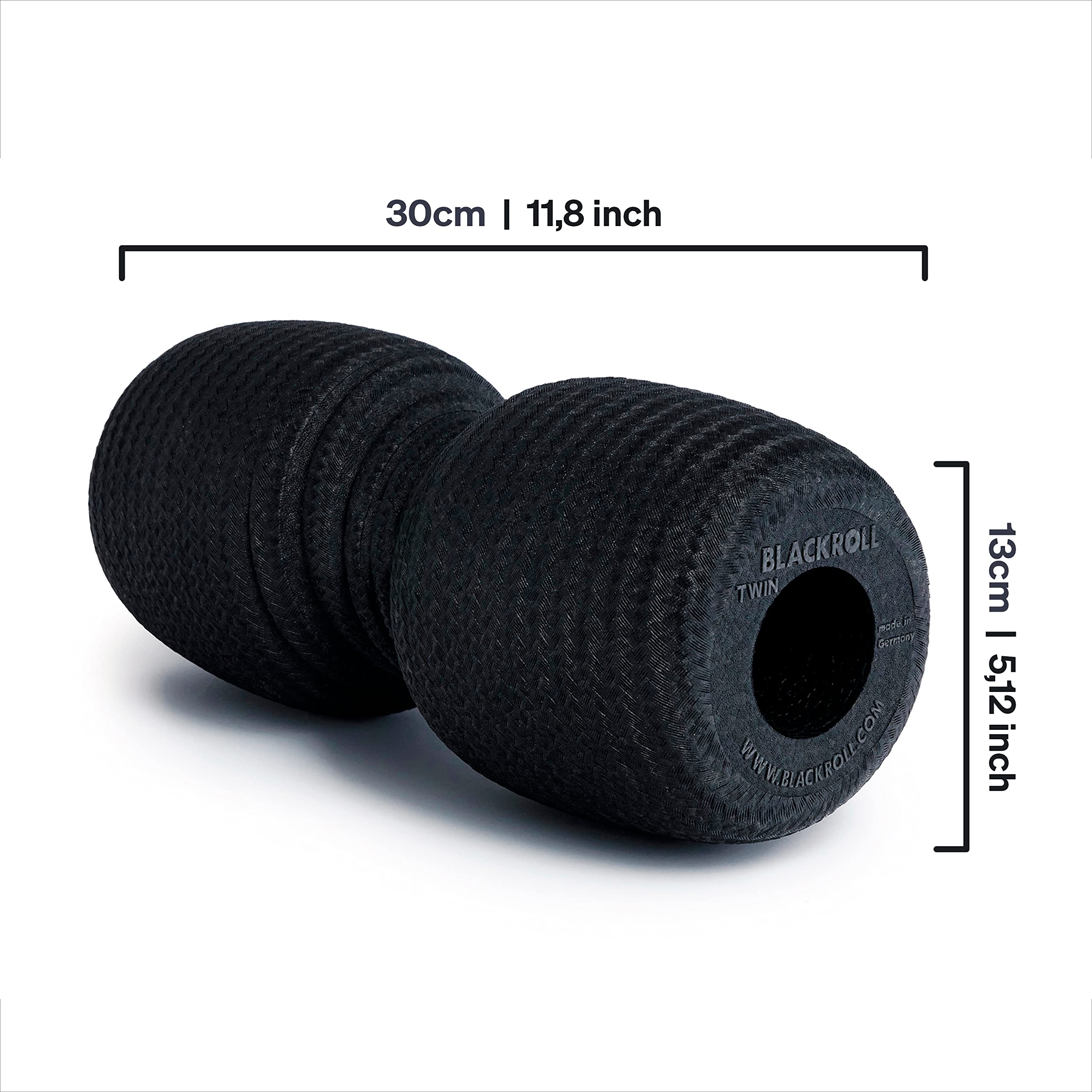 BLACKROLL Twin Fascia Roller – 30cm Massage Roller for Back & Spine