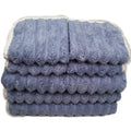 8-Piece Microfiber Ribbed Bath Towel Set – Blue